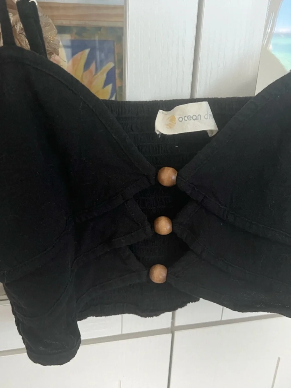Black Crop Shirt, Size M